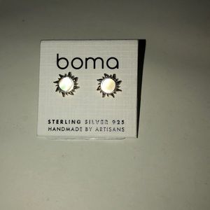 reflective sterling solver sun earrings